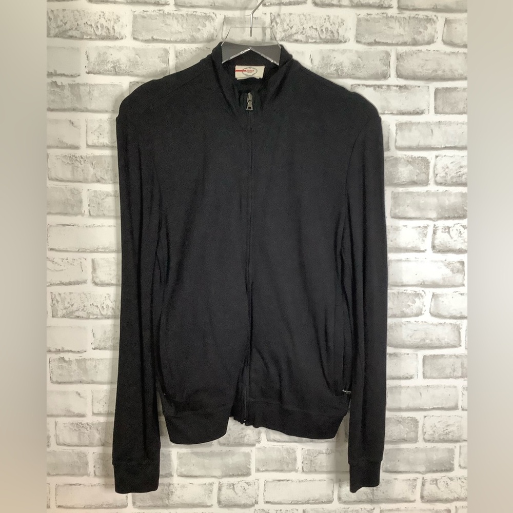 Prada activewear top Long Sleeve Zipper front Red Tab Size S (W685)